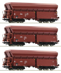 Roco 77037 - H0 - 3-tlg. Selbstentladewagen-Set, Fals, PKP, Ep. VI